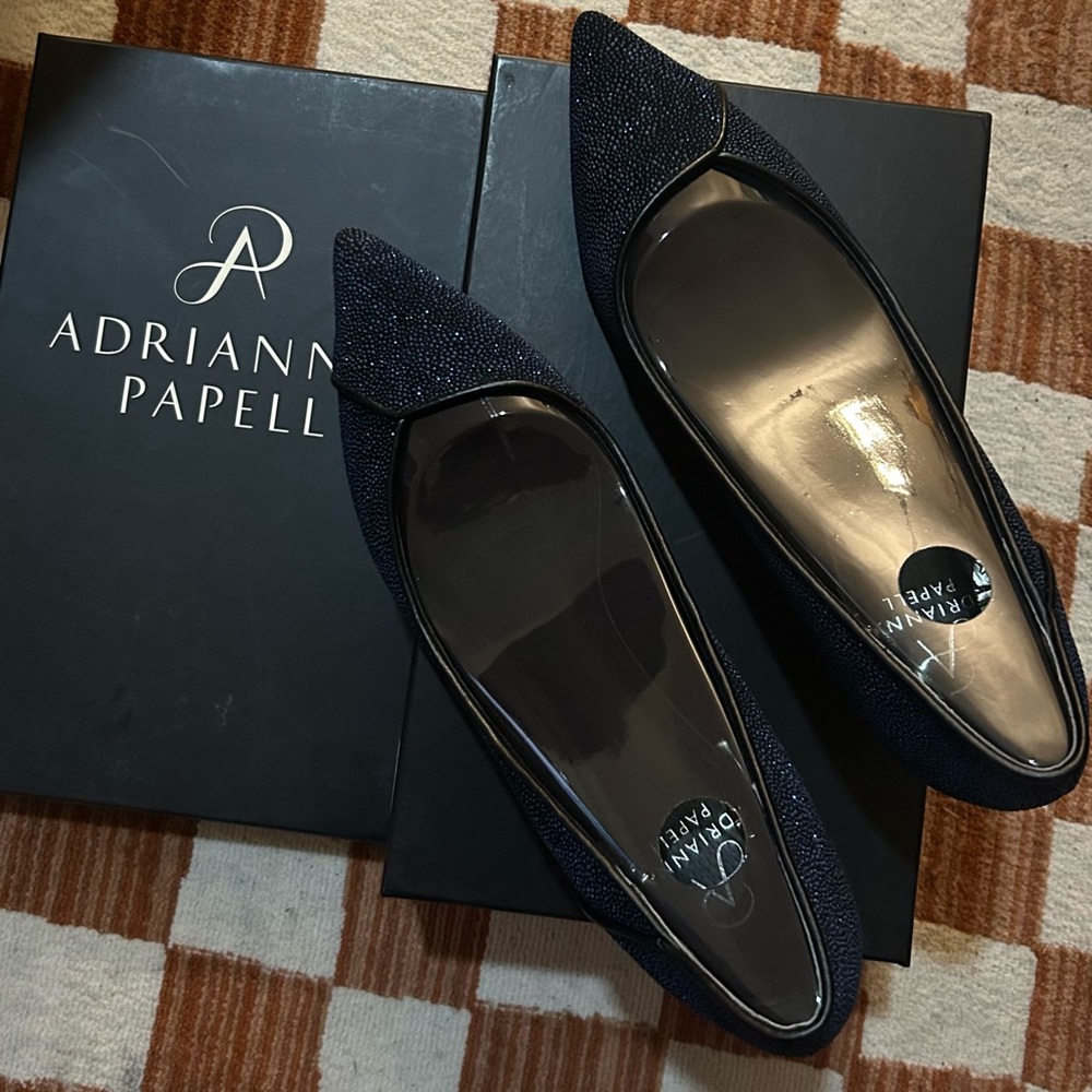 Adrianna Papell Sparkling Navy Flats